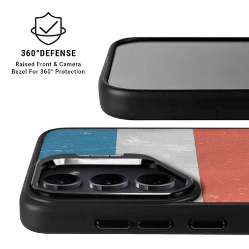 Costa Rican Flag Distressed Galaxy S24 FE Kickstand Case